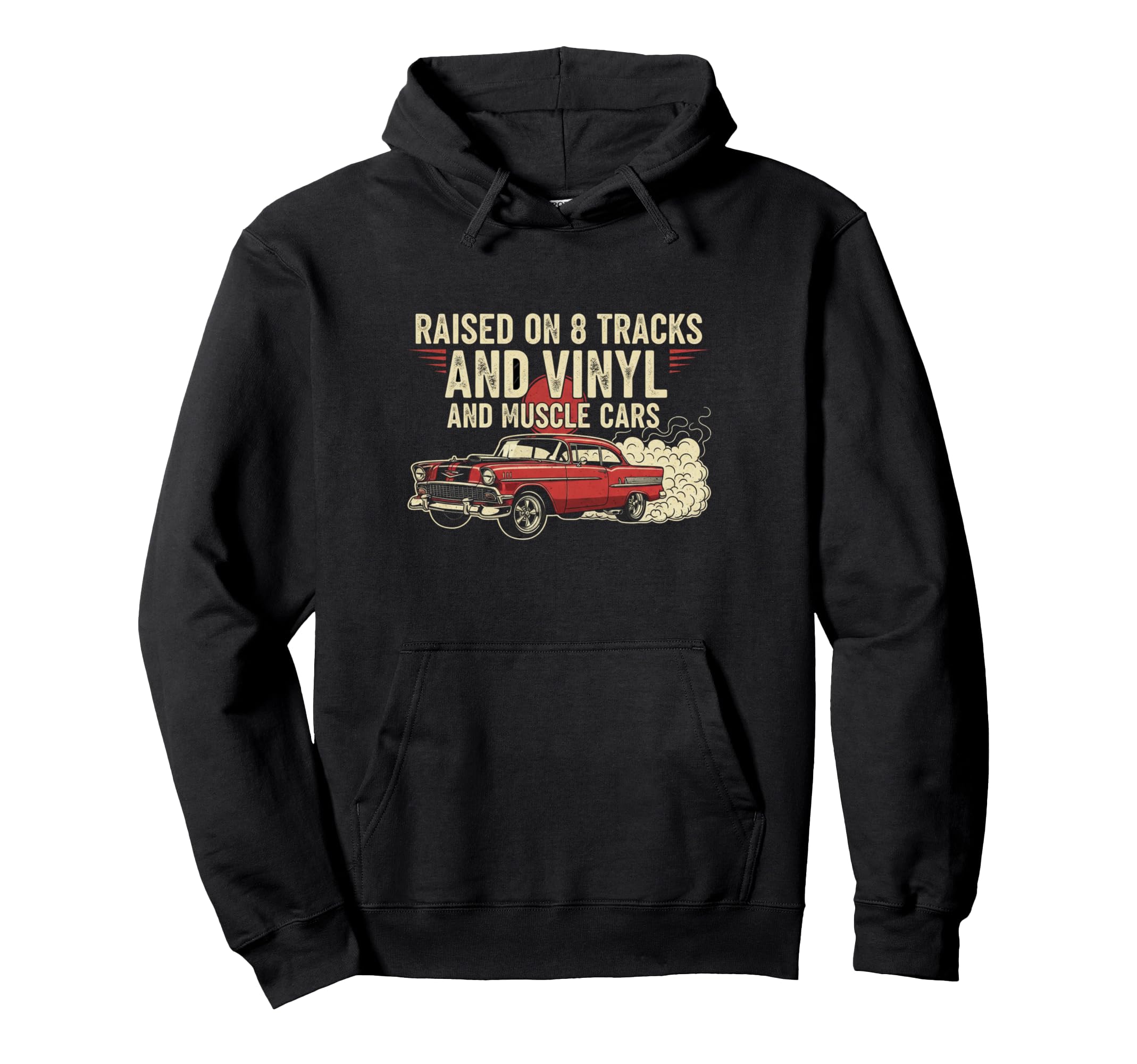 Raised Vinyl And V8S 56 Bel Air Lover Hoodie - Graphic Print Unisex - T-Shirt, Sweatshirt, Hoodie