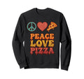 Peace Love Pizza 70S Groovy Sweatshirt - Unique Graphic for Adults - T-Shirt, Sweatshirt, Hoodie
