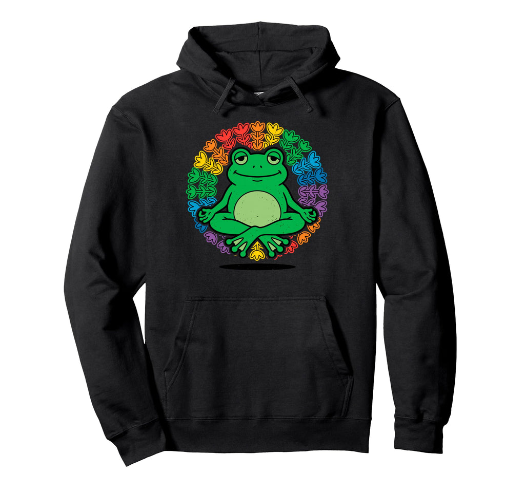 Funny Frog Yoga Lotus Pose Meditation Hoodie - Fun Novelty Design Unisex - T-Shirt, Sweatshirt, Hoodie