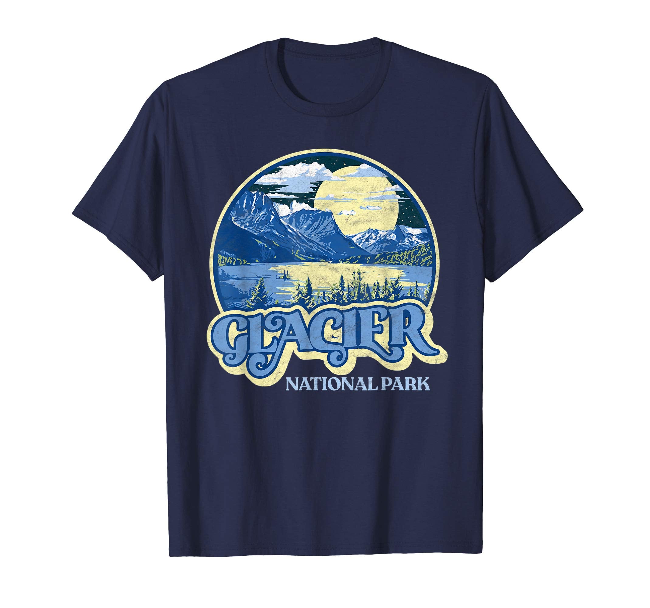 Glacier National Park Montana 80S T-Shirt - Graphic Print Men Women - T-Shirt, Sweatshirt, Hoodie
