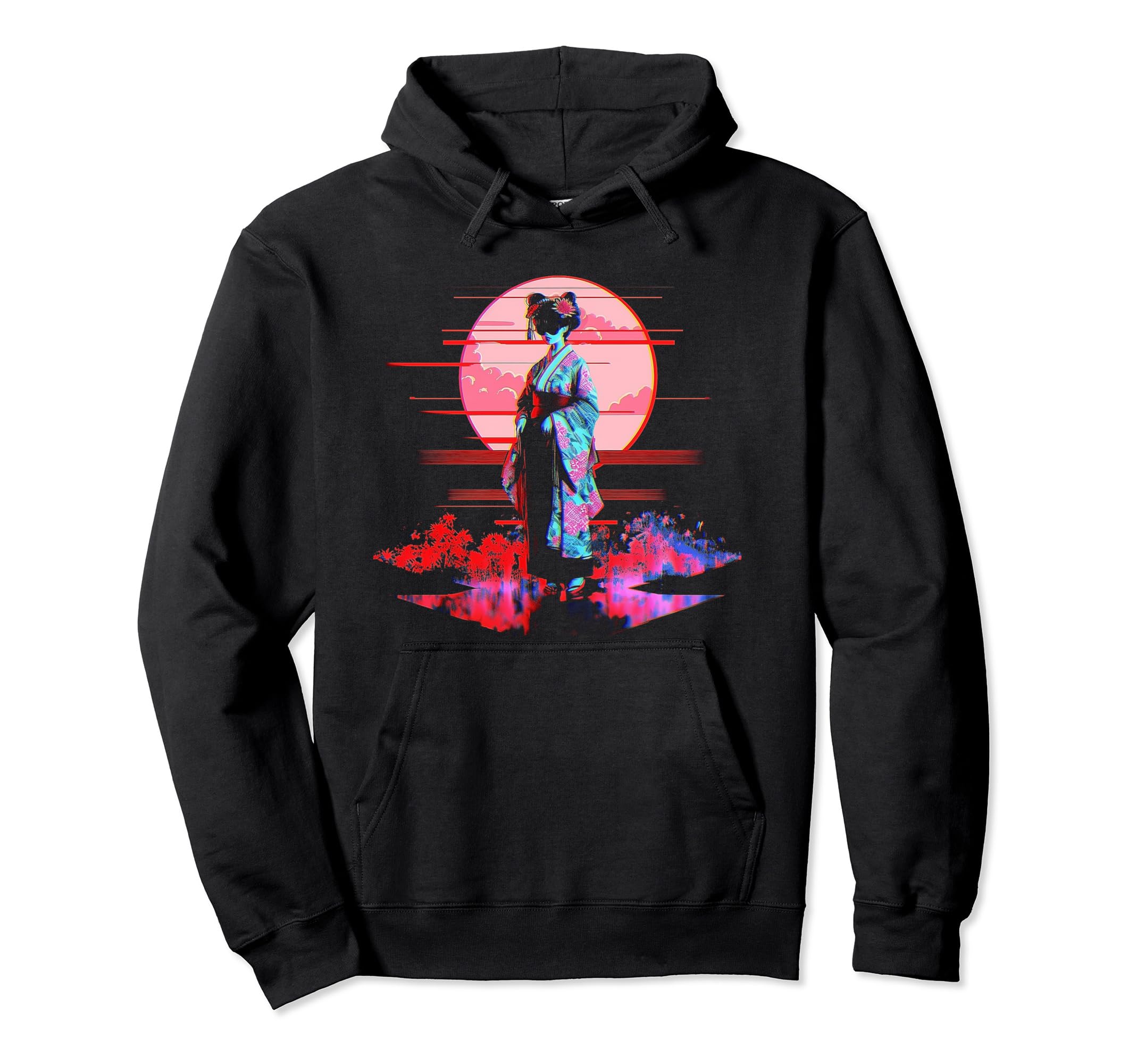 Vaporwave Geisha 80S Synthwave 7 Hoodie - Unique Graphic Men Women - T-Shirt, Sweatshirt, Hoodie