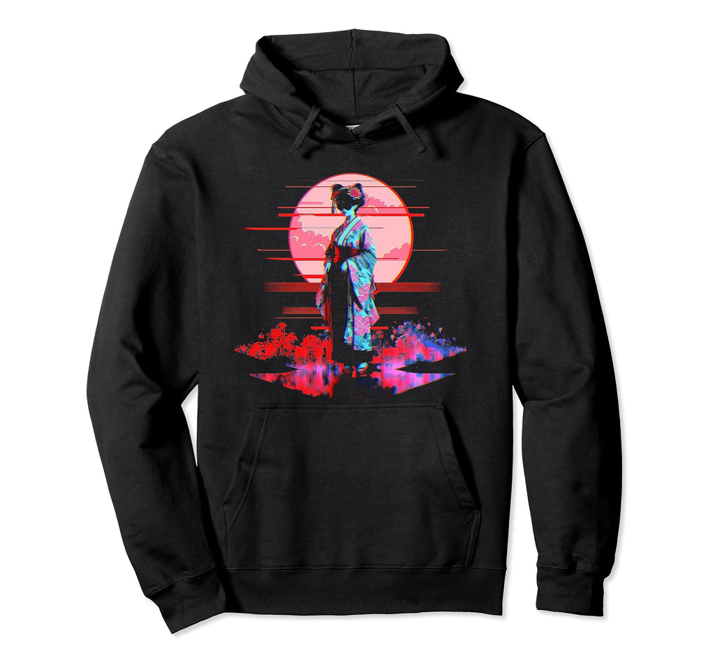 Vaporwave Geisha 80S Synthwave 7 Hoodie - Casual Everyday Wear Unisex - T-Shirt, Sweatshirt, Hoodie
