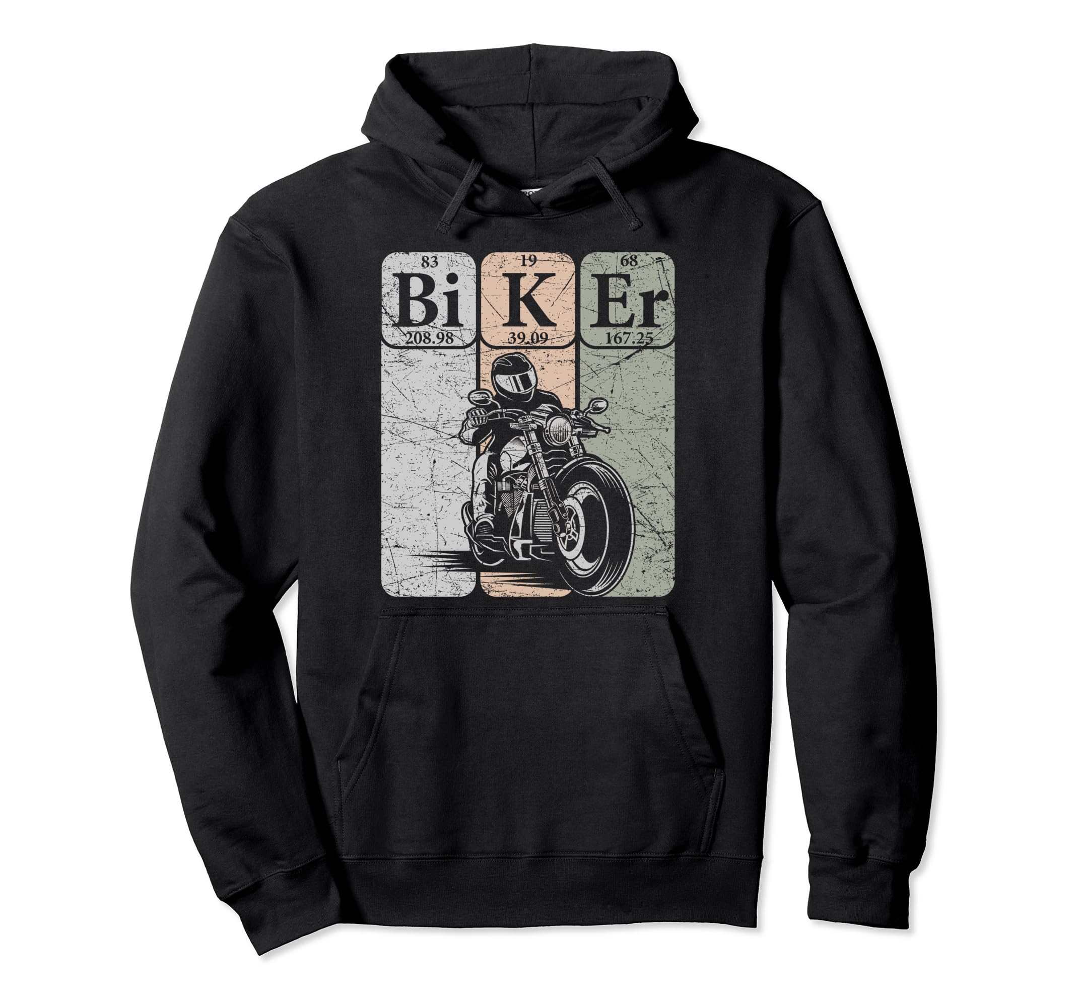 Biker Periodic Table Elements Hoodie - Casual Everyday Wear Men Women - T-Shirt, Sweatshirt, Hoodie