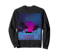 80S Vaporwave Palm Trees Sunset Sweatshirt - Trendy Graphic Unisex - T-Shirt, Sweatshirt, Hoodie