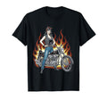 Pin Up Biker Chopper Motorcycle T-Shirt - Custom Art Print Unisex - T-Shirt, Sweatshirt, Hoodie