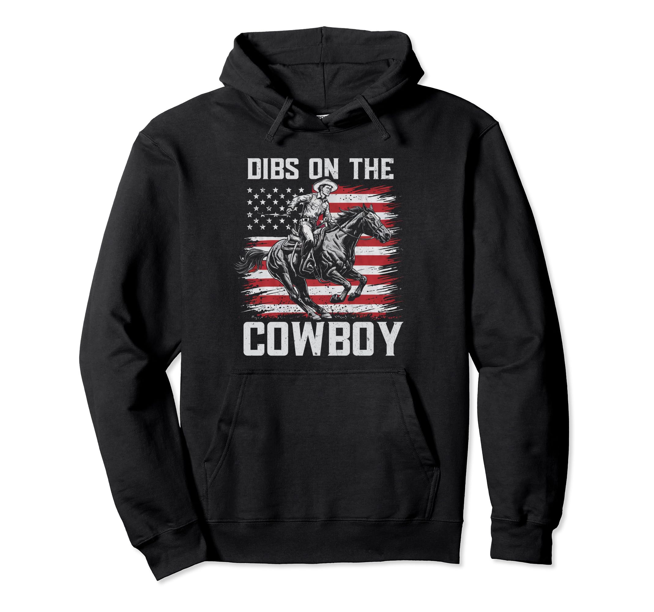 Dibs Cowboy Horseback Western Hoodie - Fun Novelty Design for Adults - T-Shirt, Sweatshirt, Hoodie