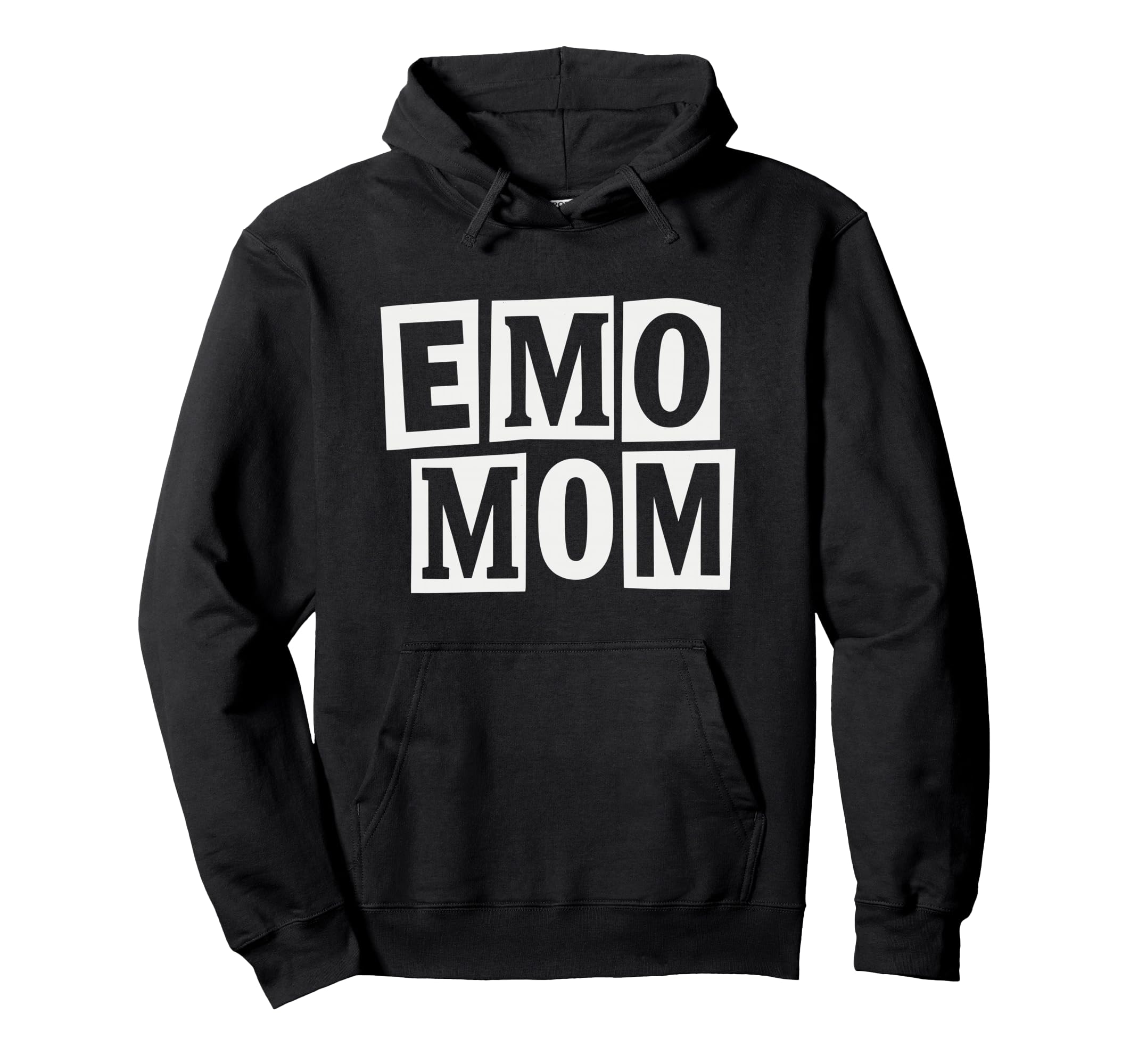 Emo Mom Minimal Block Typography Hoodie - Fun Novelty Design for Adults - T-Shirt, Sweatshirt, Hoodie