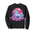 Vaporwave Unicorn Cherry Blossoms Sweatshirt - Fun Novelty Design Unisex - T-Shirt, Sweatshirt, Hoodie