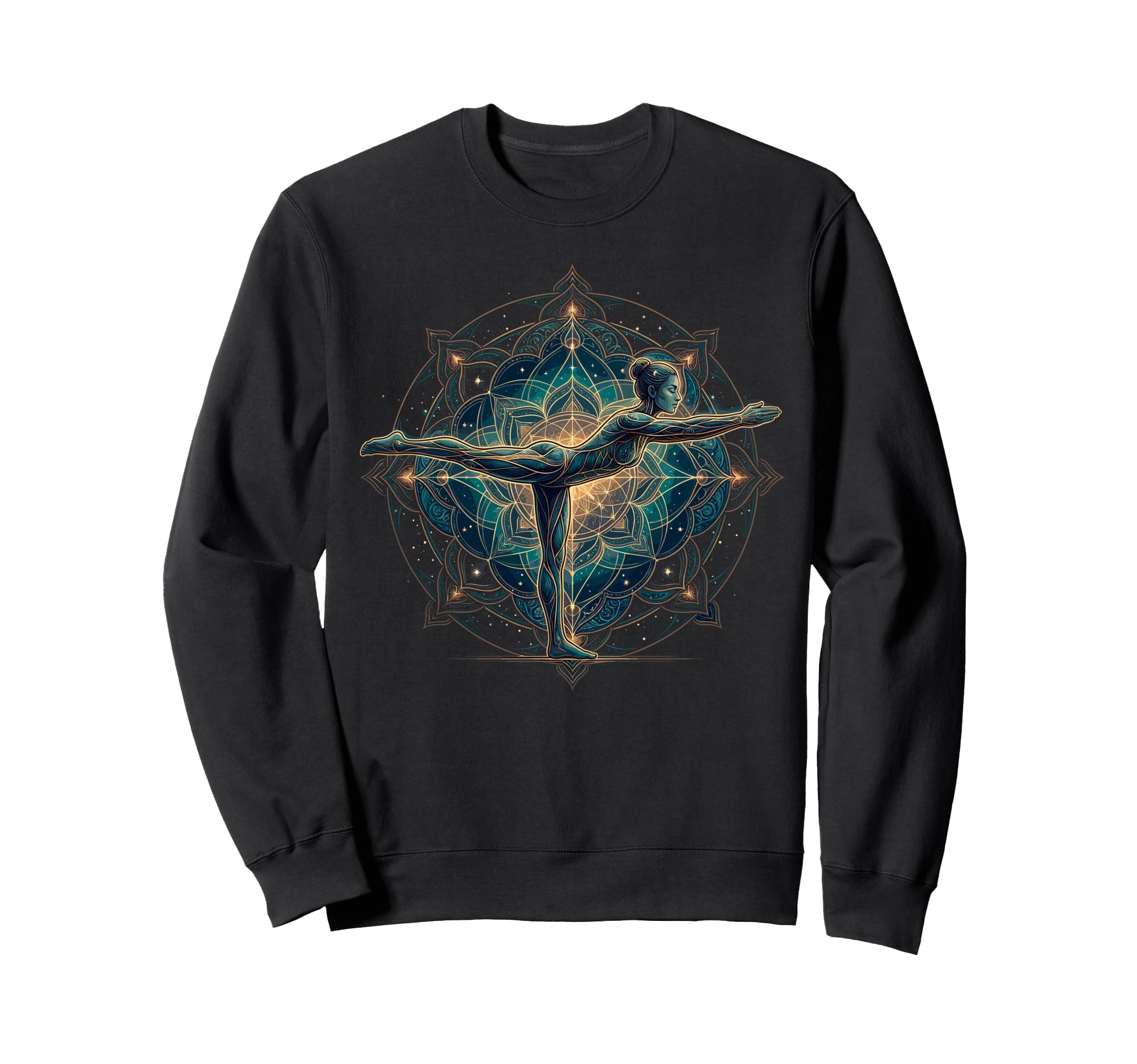Yoga Pose Mandala Chakra Sweatshirt - Custom Art Print for Adults - T-Shirt, Sweatshirt, Hoodie