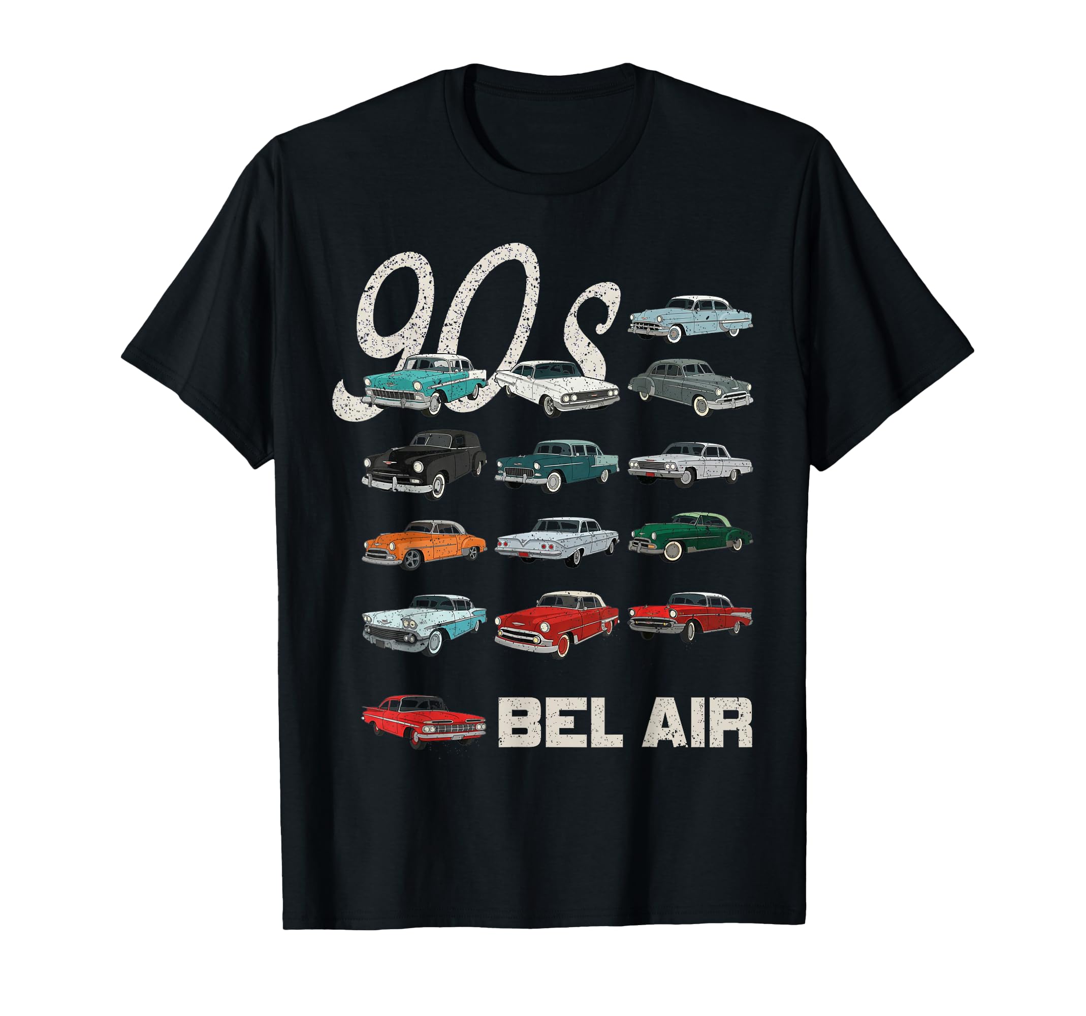 90S Bel Air 55 56 57 Silhouette Old T-Shirt - Novelty Apparel for Adults - T-Shirt, Sweatshirt, Hoodie