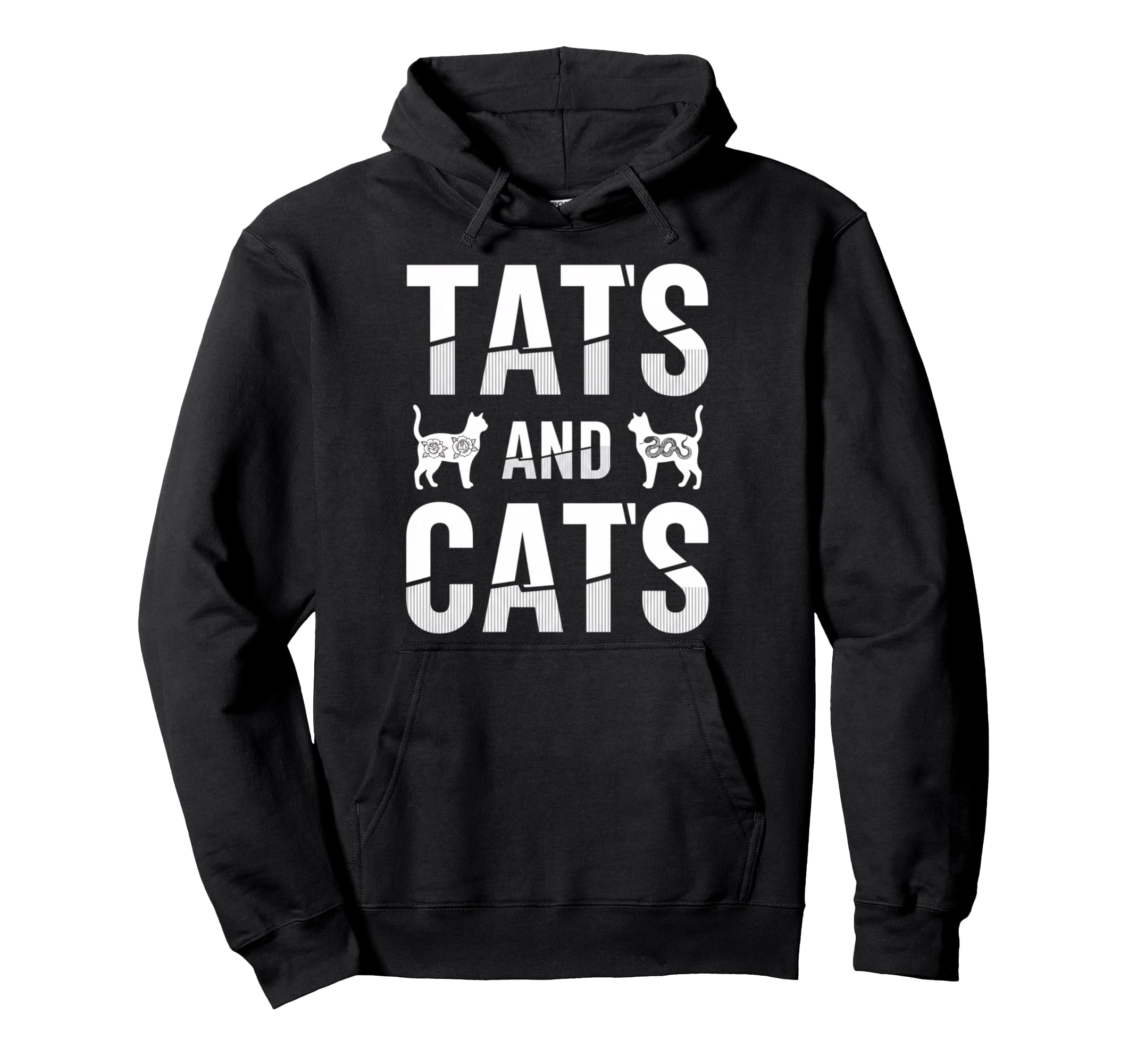 Tats And Cats Funny Cat Lover Tattoo Hoodie - Novelty Apparel Men Women - T-Shirt, Sweatshirt, Hoodie