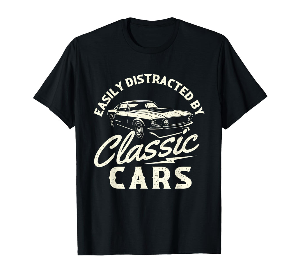 Easily Distracted Cars Racing Muscle T-Shirt - Graphic Print for Adults - T-Shirt, Sweatshirt, Hoodie
