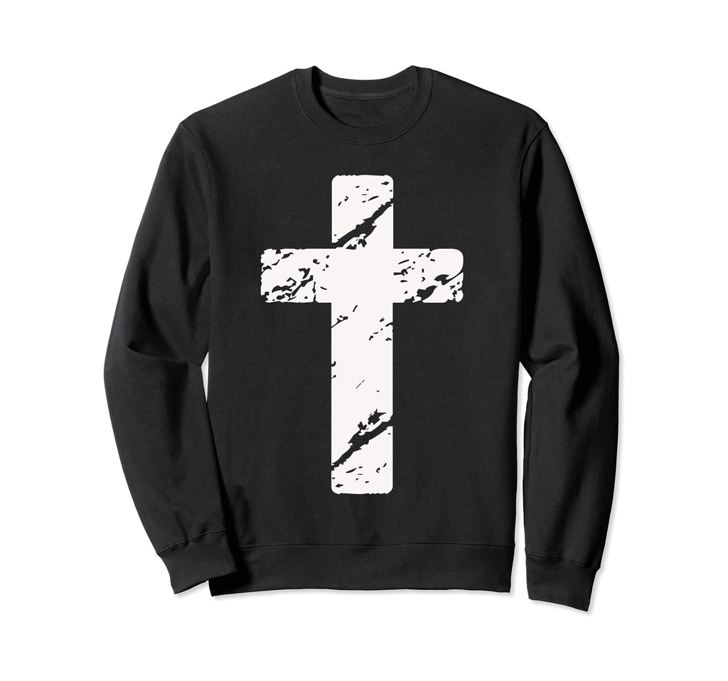 Rustic Grunge Distressed Cross Sweatshirt - Graphic Print for Adults - T-Shirt, Sweatshirt, Hoodie