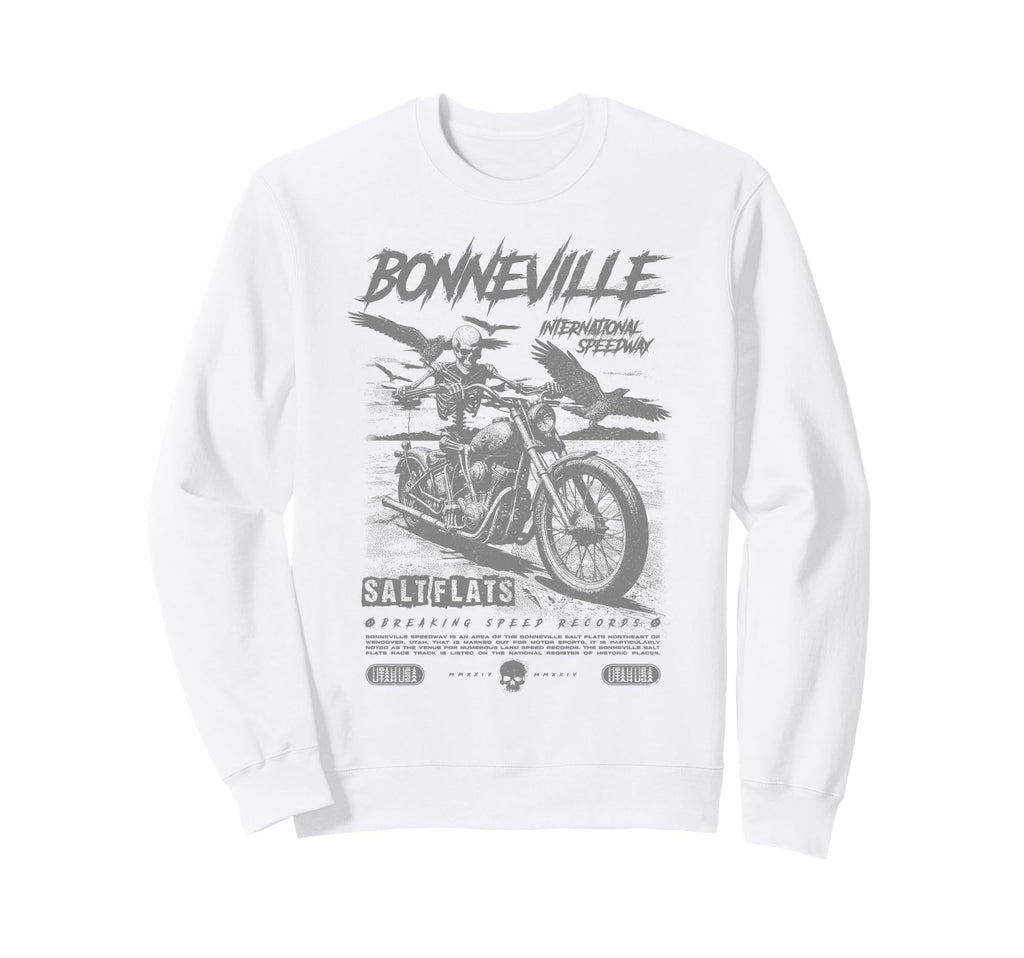 Bonneville Salt Flats Motorcycle Sweatshirt - Novelty Apparel for Adults - T-Shirt, Sweatshirt, Hoodie