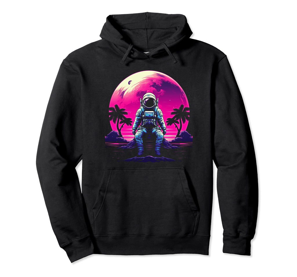 Synthwave Astronaut Cyberpunk 80S Sci Hoodie - Aesthetic Graphic Men Women - T-Shirt, Sweatshirt, Hoodie