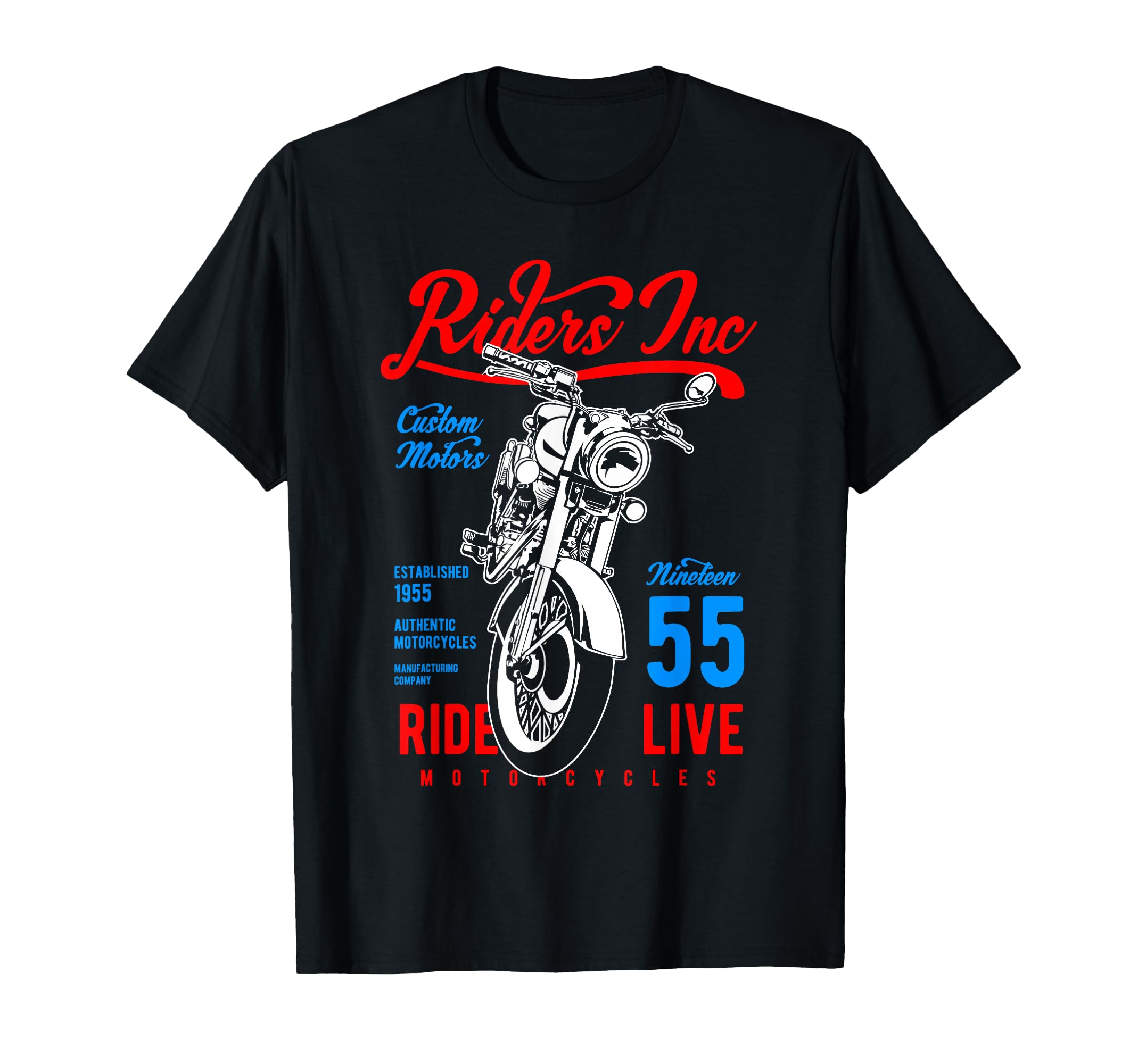 Riders Inc 1955 Motorcycle T-Shirt - Minimalist Print for Adults - T-Shirt, Sweatshirt, Hoodie