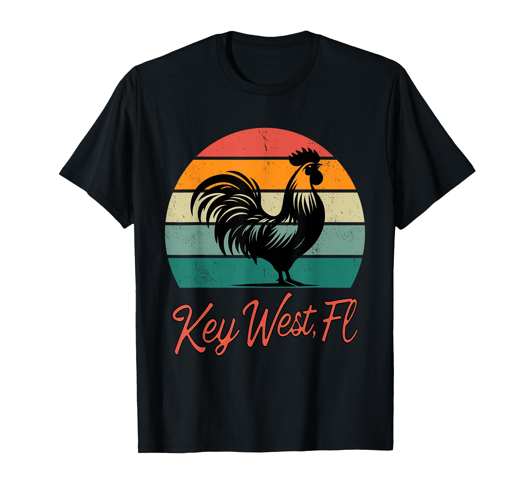 Key West Florida Rooster Chicken Sunset T-Shirt - Novelty Apparel Unisex - T-Shirt, Sweatshirt, Hoodie