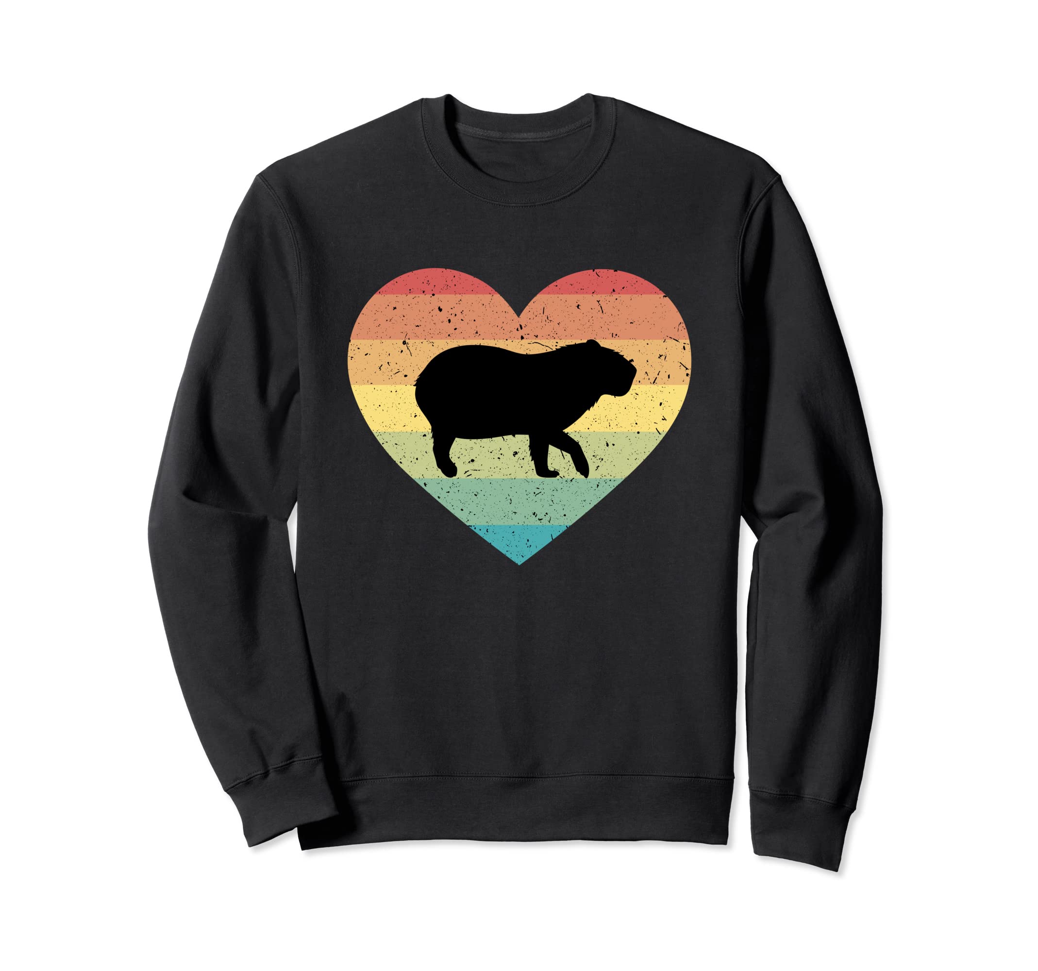 Capybara Sunset Heart Sweatshirt - Custom Art Print for Adults - T-Shirt, Sweatshirt, Hoodie
