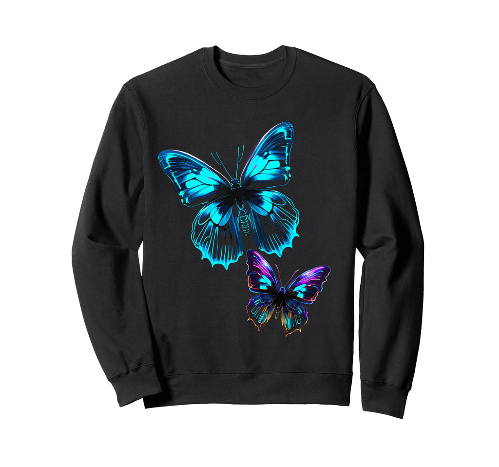 Butterfly Electric Vibrant Sweatshirt - Graphic Print Unisex - T-Shirt, Sweatshirt, Hoodie