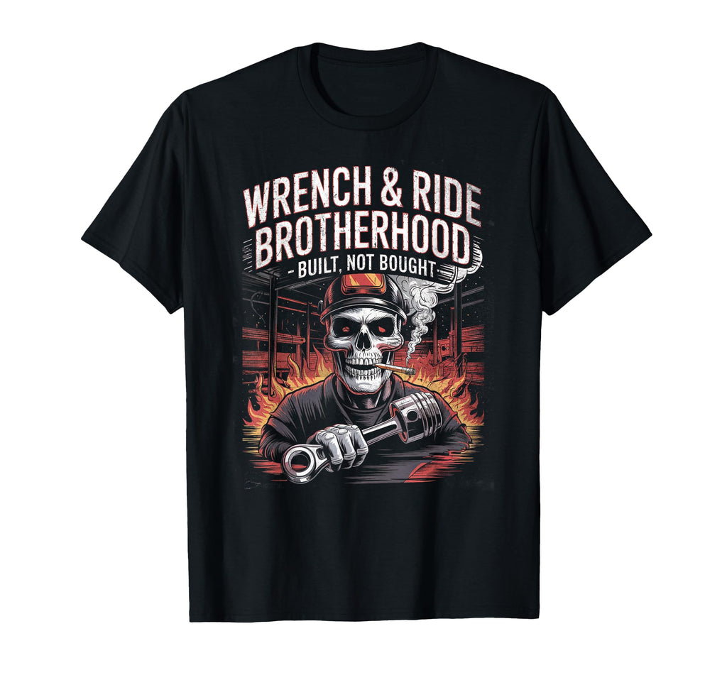 Wrench Ride Brotherhood Motorcycle Biker T-Shirt - Minimalist Print Unisex - T-Shirt, Sweatshirt, Hoodie