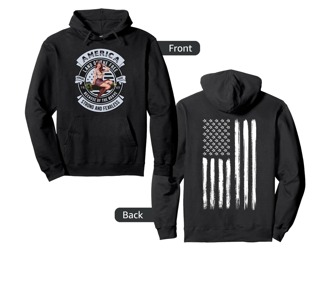 American Bomber Pinup Hoodie - Streetwear Style Men Women - T-Shirt, Sweatshirt, Hoodie