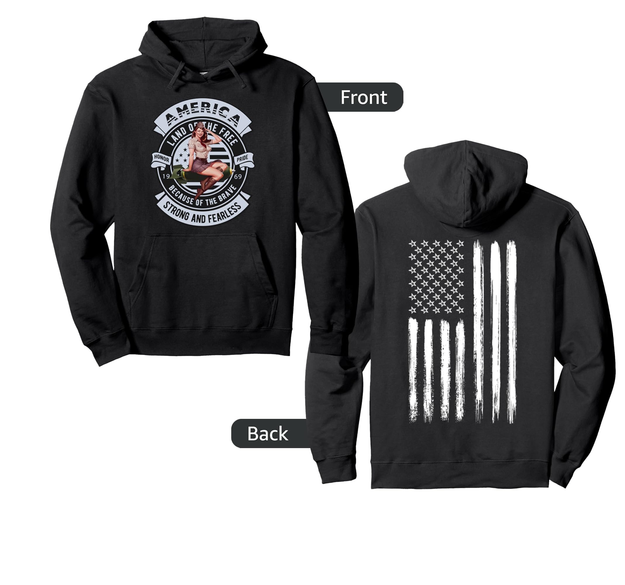American Bomber Pinup Hoodie - Streetwear Style Men Women - T-Shirt, Sweatshirt, Hoodie