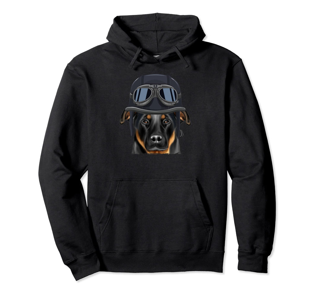 Funny Motorcycle Helmet Beauceron Hoodie - Novelty Apparel Unisex - T-Shirt, Sweatshirt, Hoodie