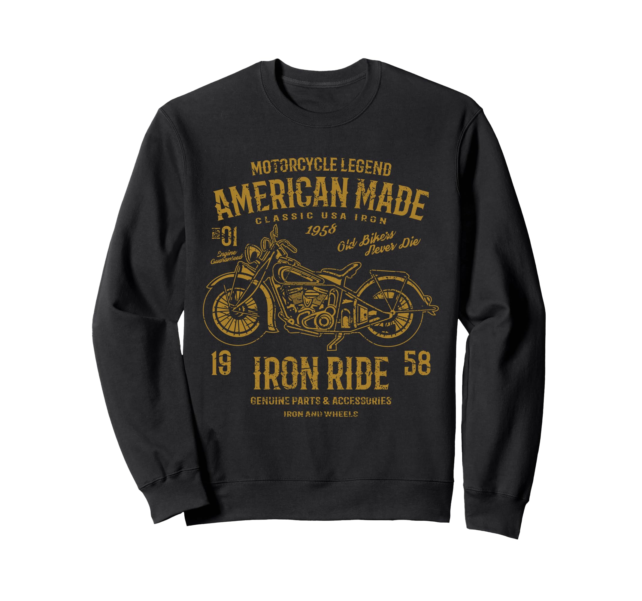 American Motorcycle Distressed Sweatshirt - Aesthetic Graphic Men Women - T-Shirt, Sweatshirt, Hoodie