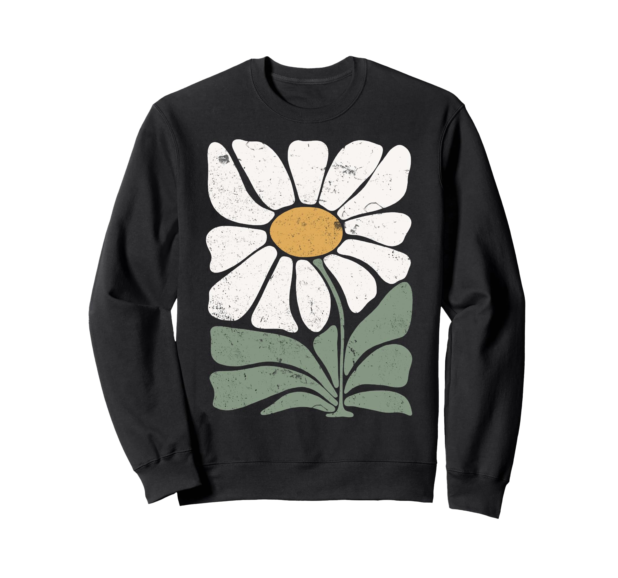 Boho Daisy Flower Botanical Sweatshirt - Unique Graphic Men Women - T-Shirt, Sweatshirt, Hoodie