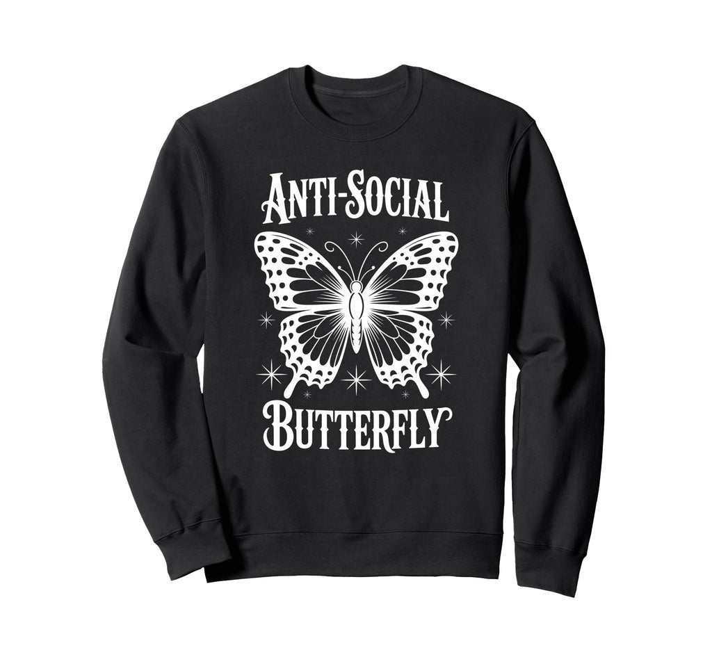 Antisocial Butterfly Introvert Sweatshirt - Graphic Print Unisex - T-Shirt, Sweatshirt, Hoodie