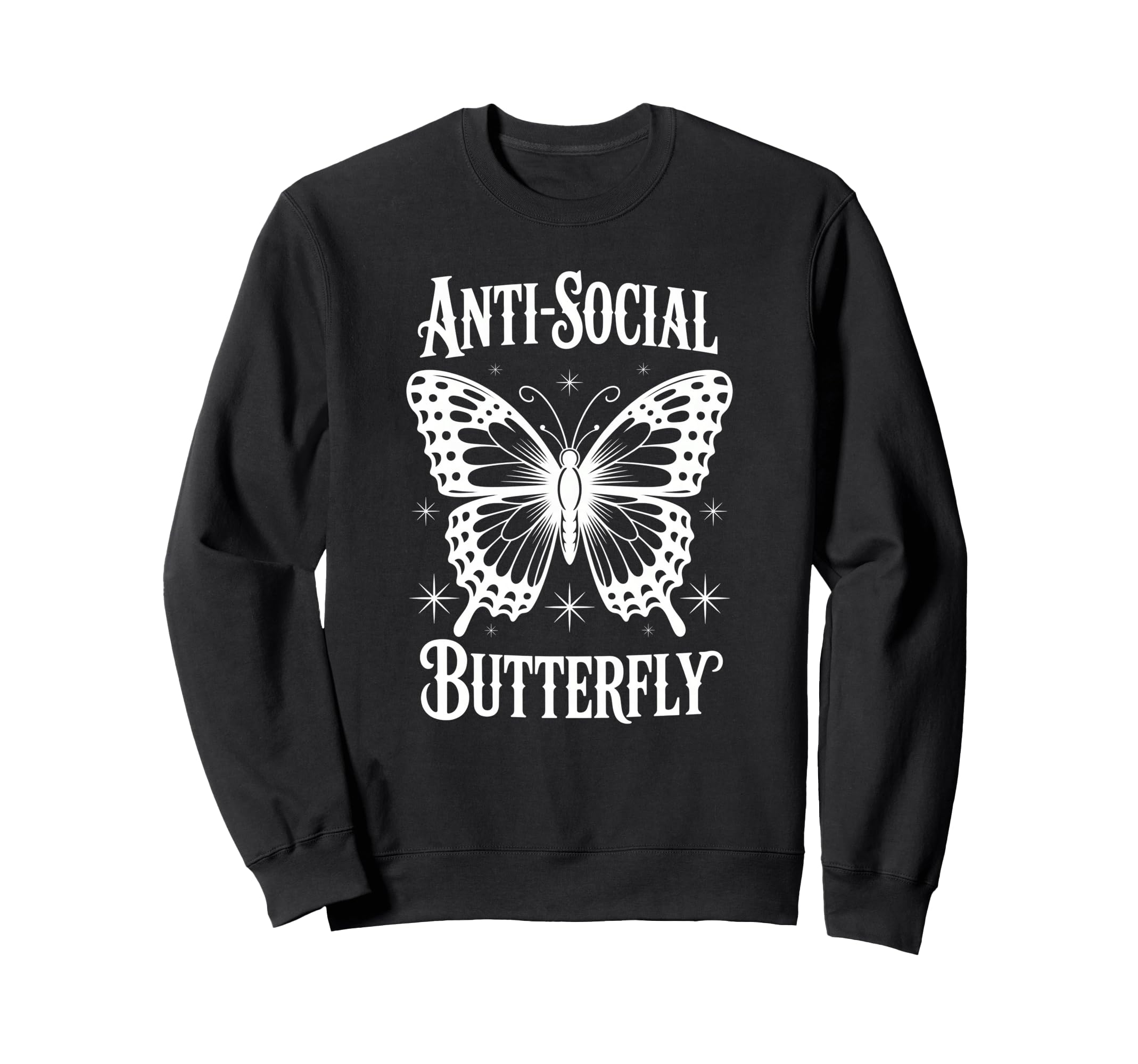 Antisocial Butterfly Introvert Sweatshirt - Graphic Print Unisex - T-Shirt, Sweatshirt, Hoodie