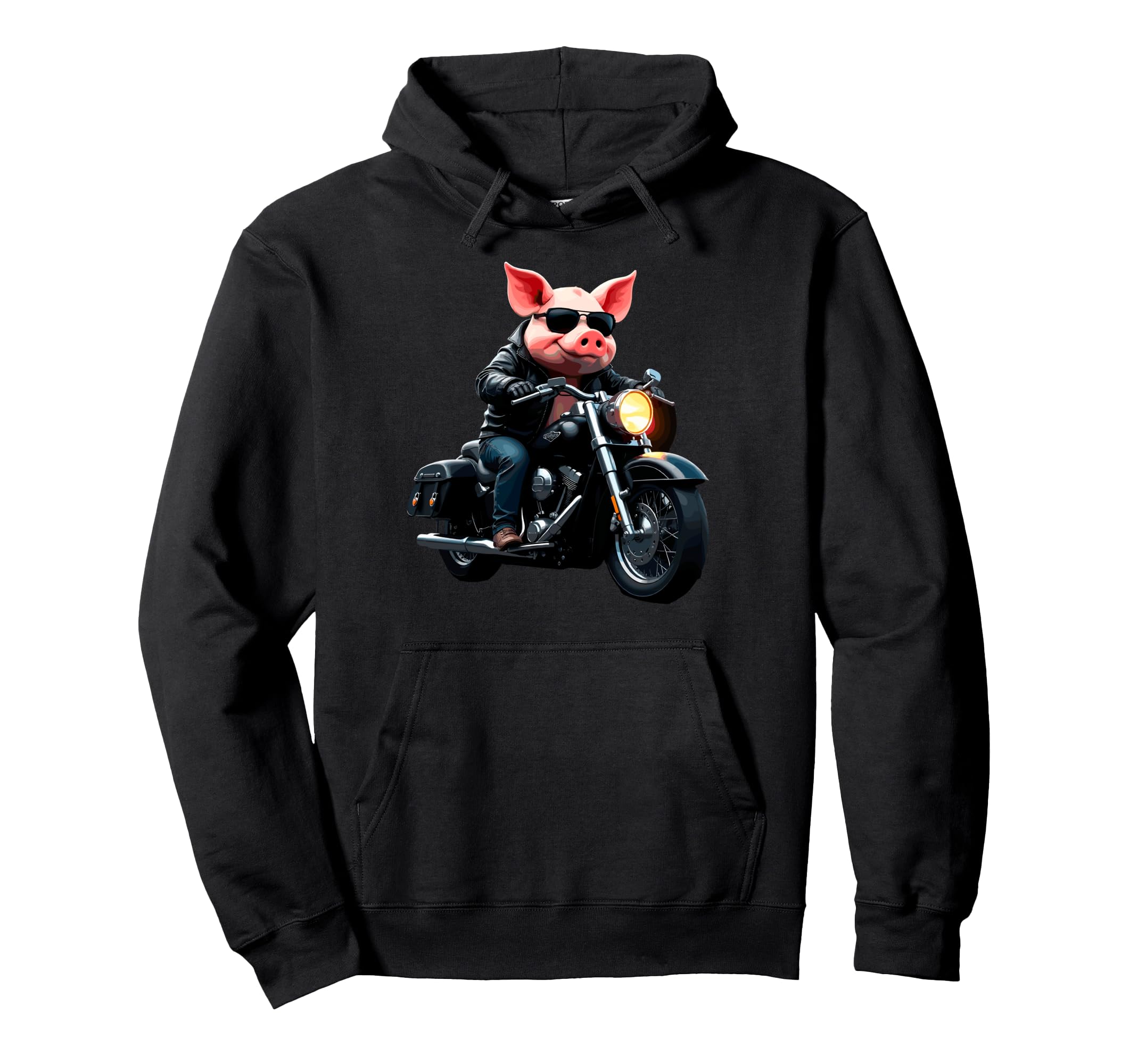 Funny Motorcycles Pig Biker Motorcycling Hoodie - Graphic Print Unisex - T-Shirt, Sweatshirt, Hoodie