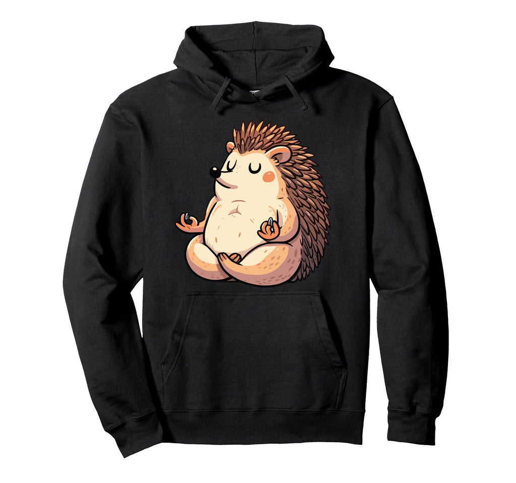 Meditation Hedgehog Yoga Pose Relaxing Hoodie - Custom Art Print Men Women - T-Shirt, Sweatshirt, Hoodie