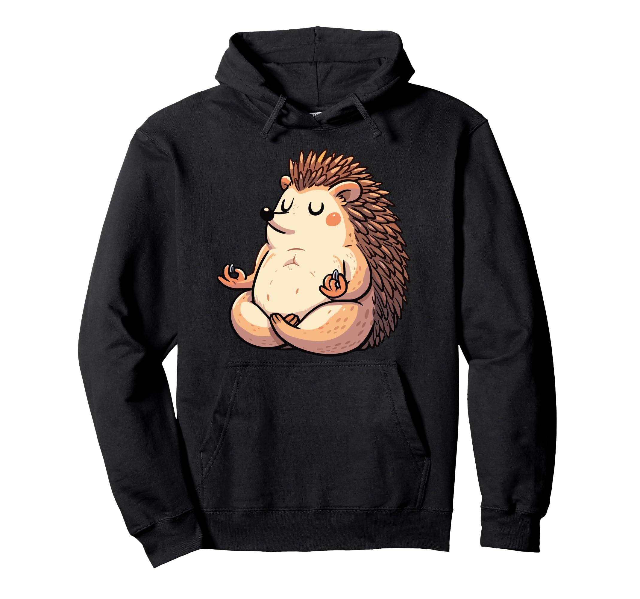 Meditation Hedgehog Yoga Pose Relaxing Hoodie - Custom Art Print Men Women - T-Shirt, Sweatshirt, Hoodie