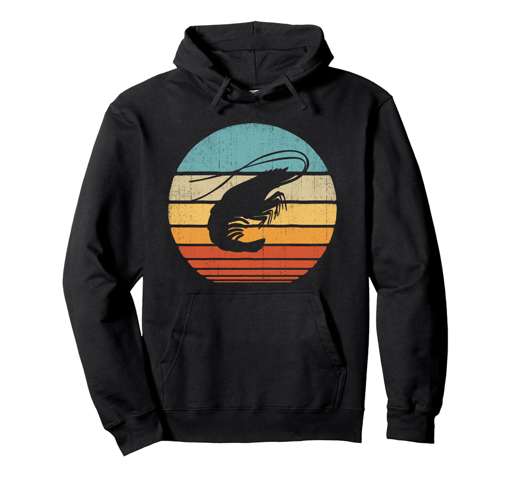 Shrimp 60S 70S Sunset Sea Animal Hoodie - Minimalist Print for Adults - T-Shirt, Sweatshirt, Hoodie