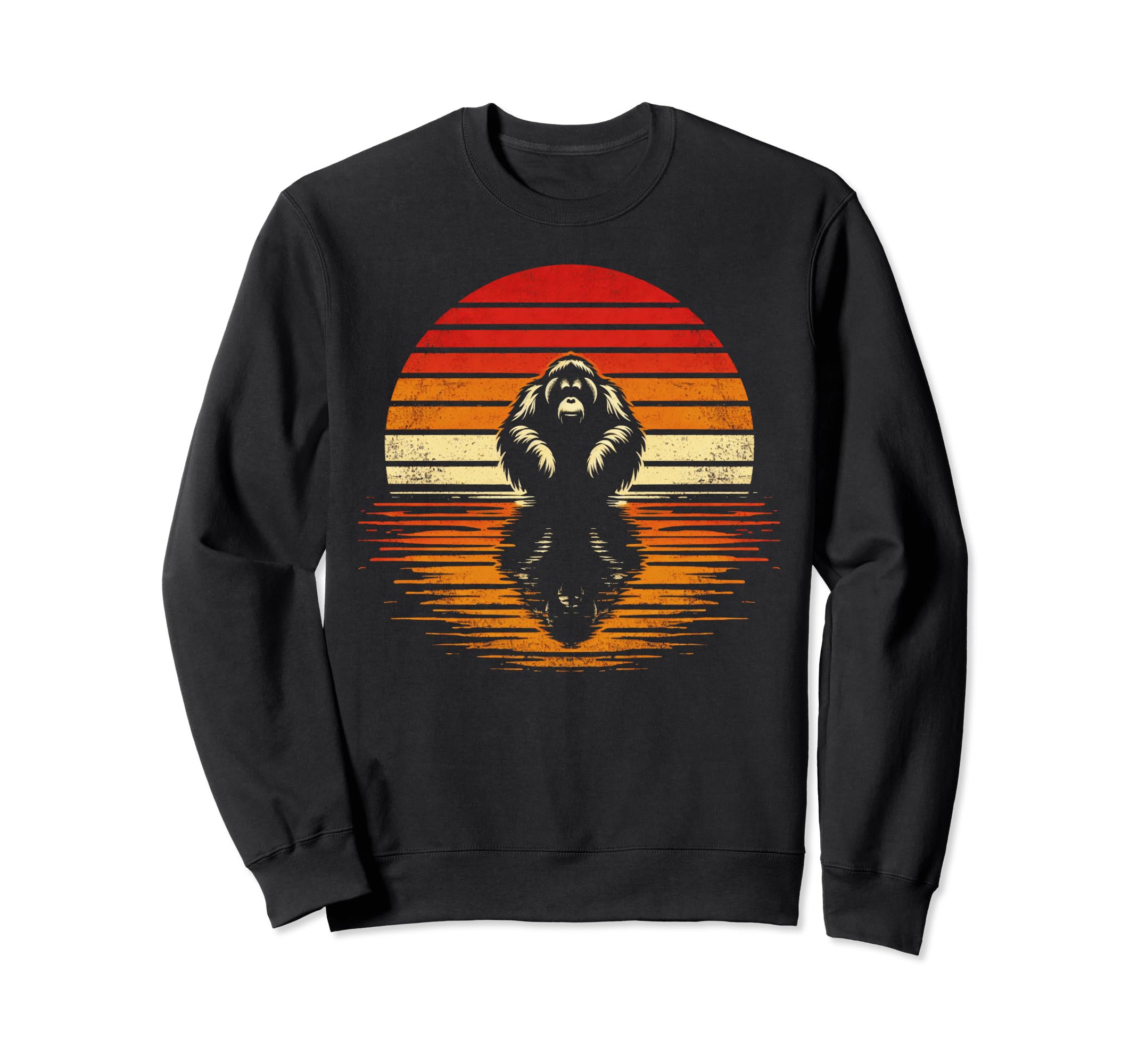 Orangutan Sunset Safari 70S Sweatshirt - Unique Graphic for Adults - T-Shirt, Sweatshirt, Hoodie