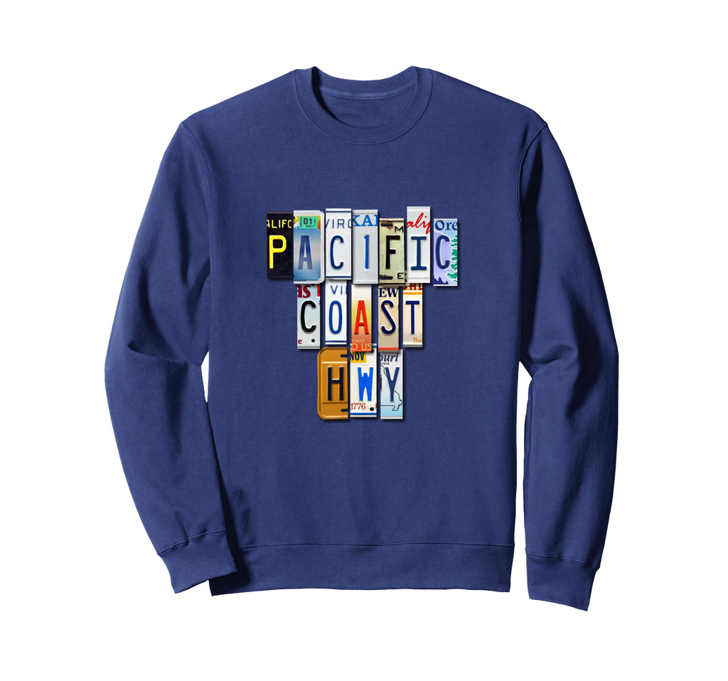 Pacific Coast Highway Licence Sweatshirt - Minimalist Print for Adults - T-Shirt, Sweatshirt, Hoodie