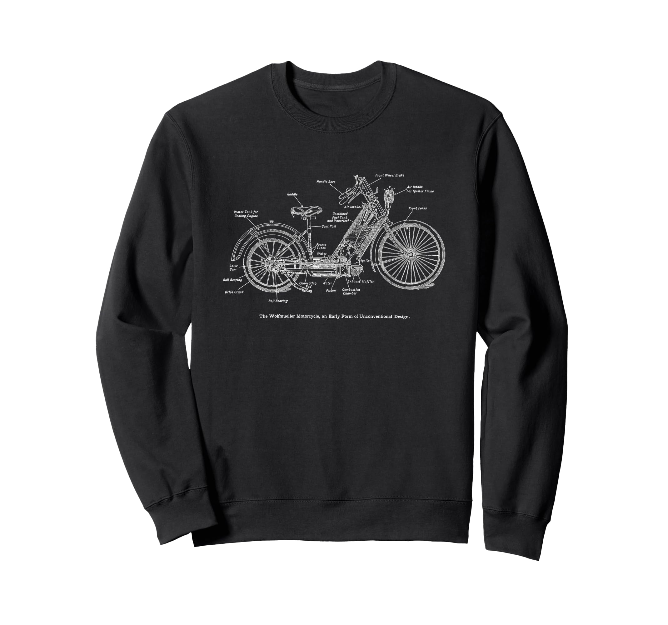 Wolfmueller Motorcycle Diagram Sweatshirt - Casual Everyday Wear Men Women - T-Shirt, Sweatshirt, Hoodie
