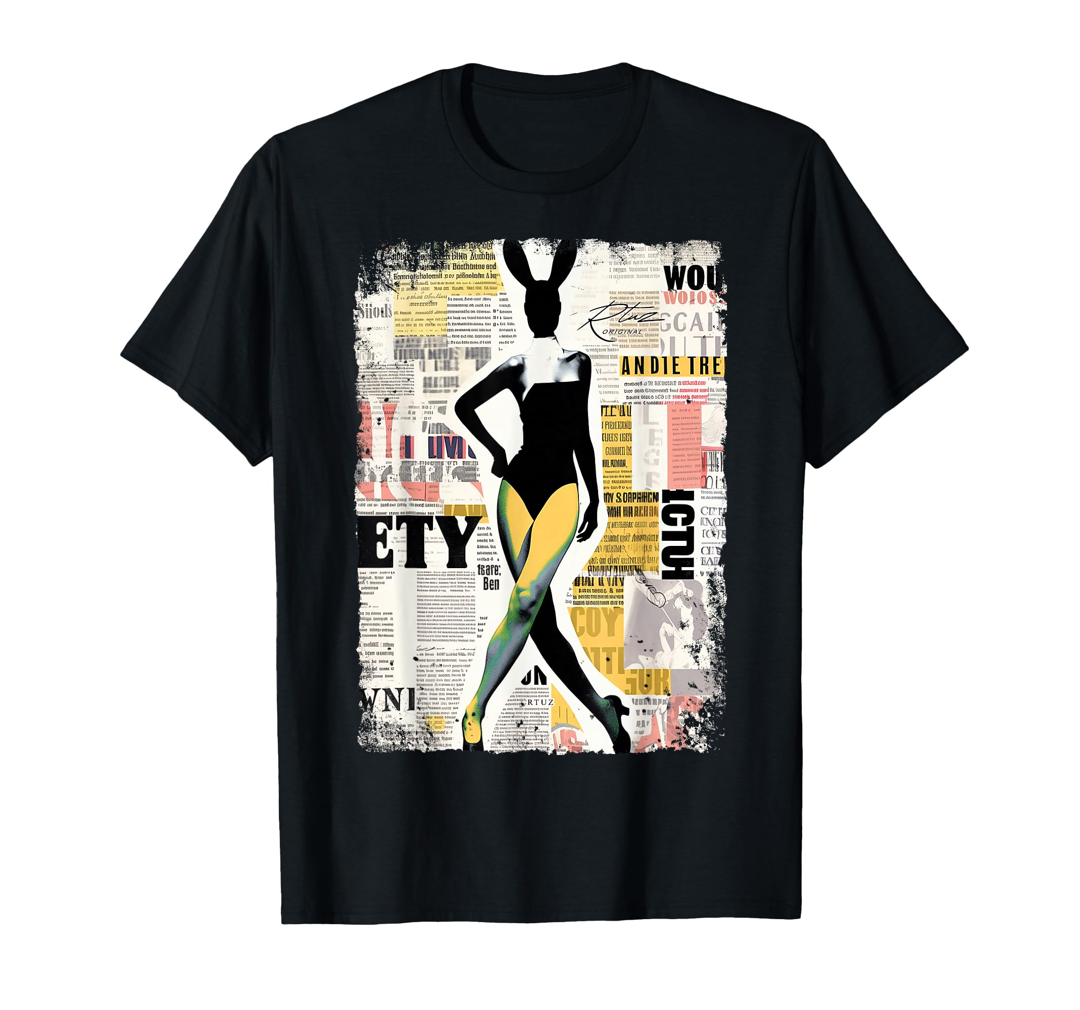 Magazin Cover Bunny Collage Sexy T-Shirt - Streetwear Style for Adults - T-Shirt, Sweatshirt, Hoodie