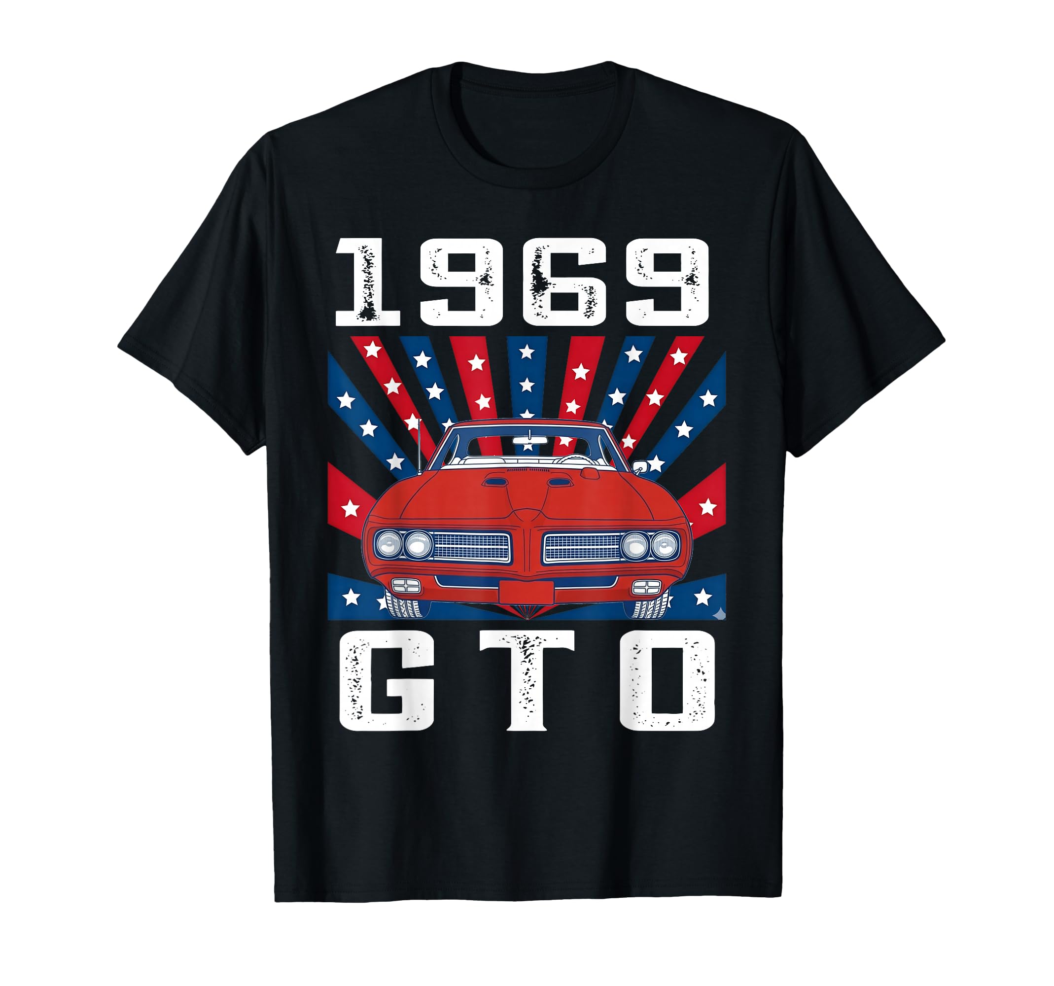 69 1969 Gto American Flag Silhouette T-Shirt - Custom Art Print Unisex - T-Shirt, Sweatshirt, Hoodie