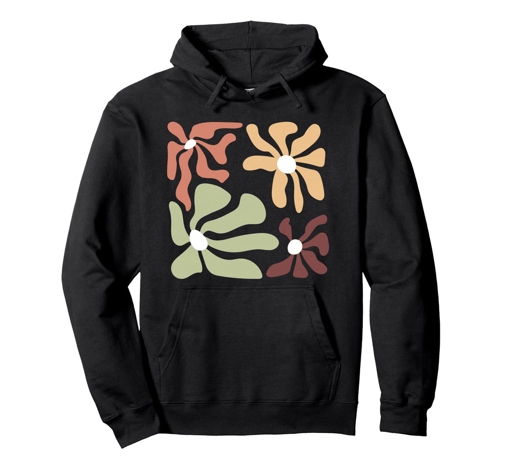 Abstract Flower Floral Groovy Hoodie - Aesthetic Graphic Unisex - T-Shirt, Sweatshirt, Hoodie
