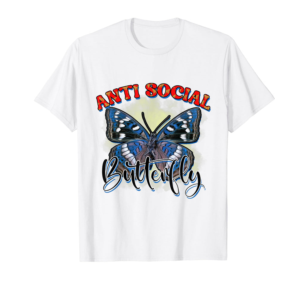 Funny Anti Social Butterfly And Colorful T-Shirt - Graphic Print Men Women - T-Shirt, Sweatshirt, Hoodie