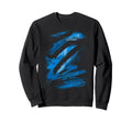 Blue And Black Brushstrokes Sweatshirt - Unique Graphic for Adults - T-Shirt, Sweatshirt, Hoodie