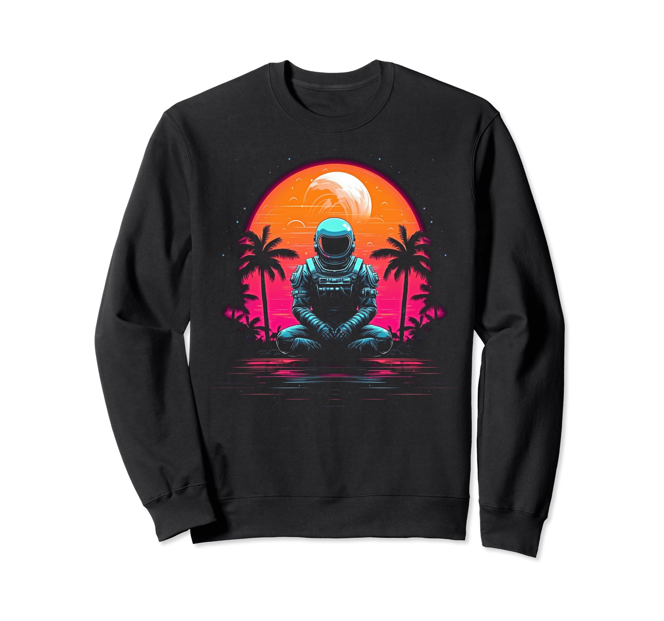 Synthwave Astronaut Cyberpunk 80S Sweatshirt - Fun Novelty Design Unisex - T-Shirt, Sweatshirt, Hoodie