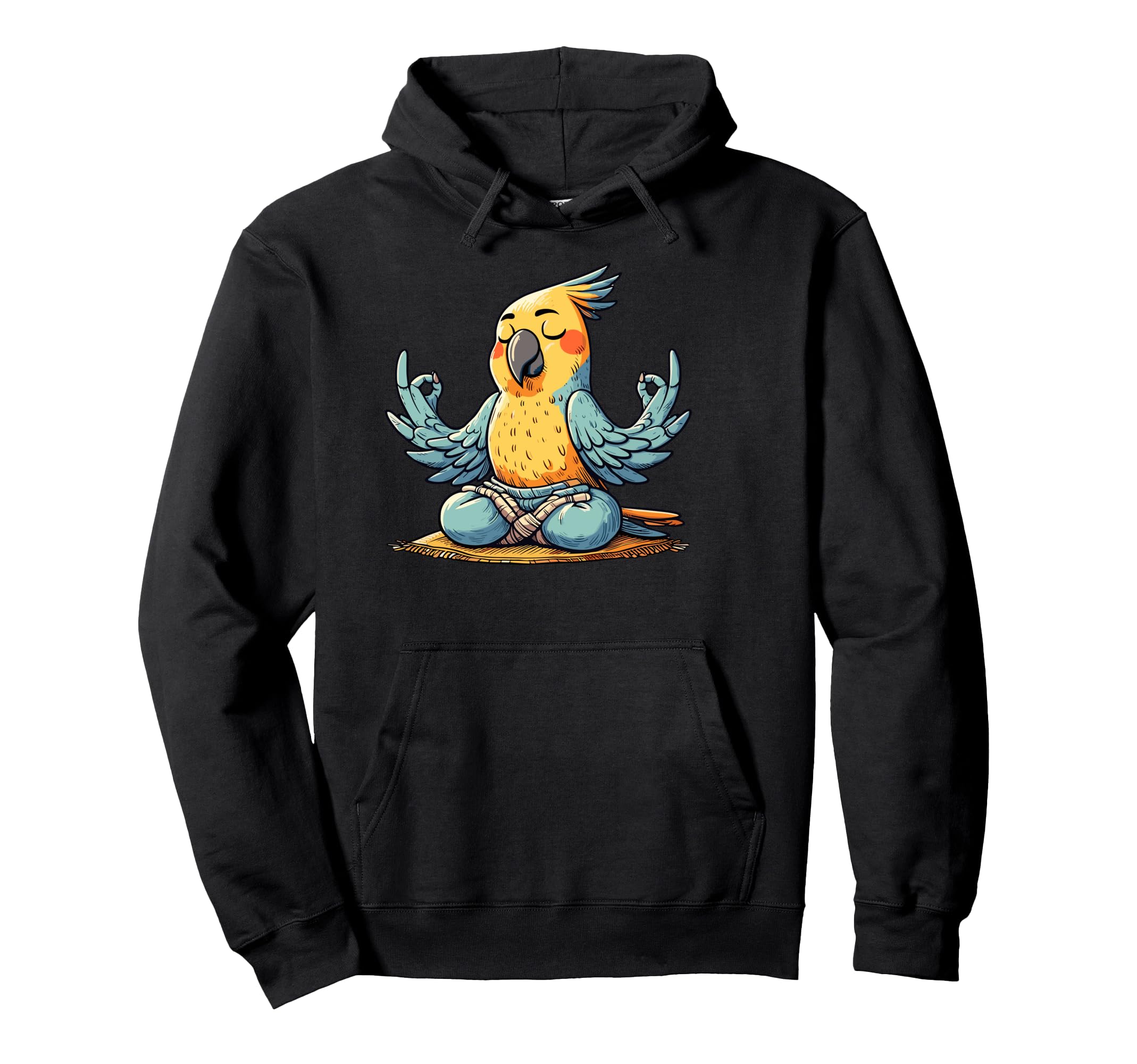 Meditation Parrot Yoga Pose Hoodie - Casual Everyday Wear Men Women - T-Shirt, Sweatshirt, Hoodie