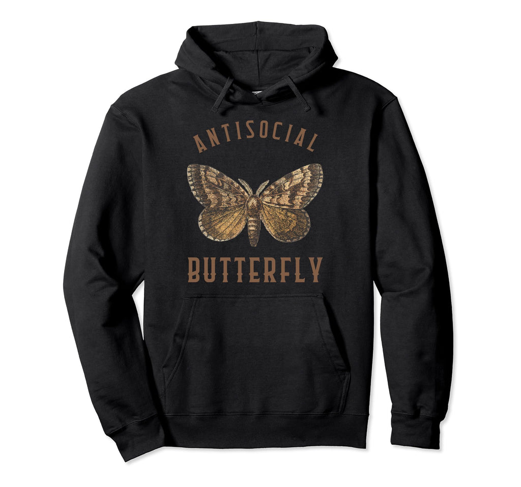 Funny Introvert Antisocial Butterfly Hoodie - Fun Novelty Design Men Women - T-Shirt, Sweatshirt, Hoodie