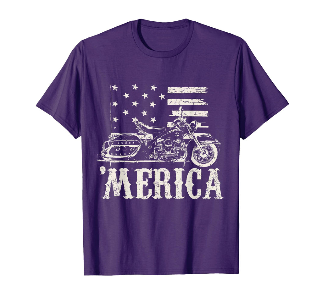 American Motorcycle Flag Merica Biker T-Shirt - Aesthetic Graphic Unisex - T-Shirt, Sweatshirt, Hoodie