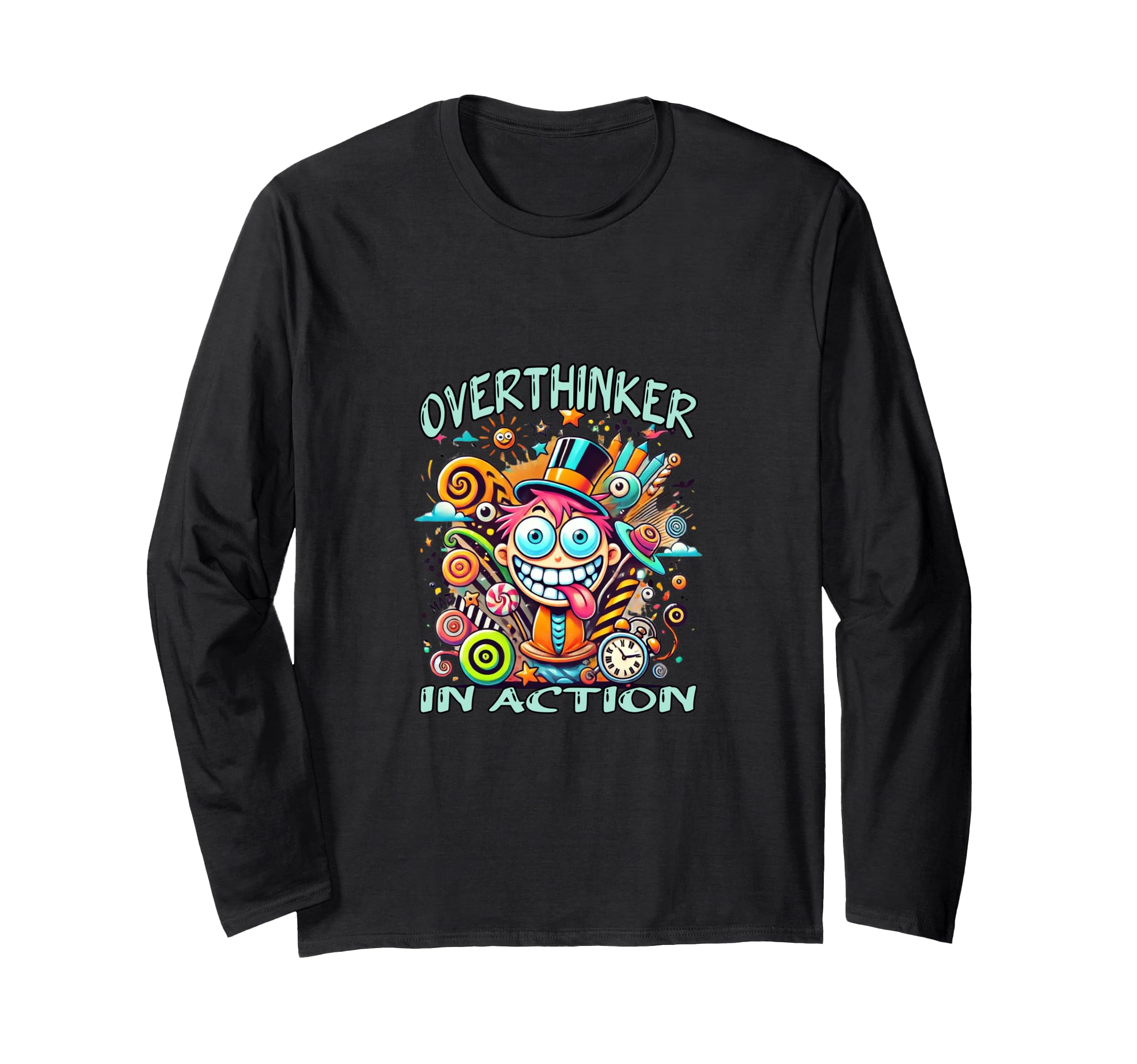 Overthinker Action Funny Adhd Chaos Vibes T-Shirt - Custom Art Print Unisex - T-Shirt, Sweatshirt, Hoodie
