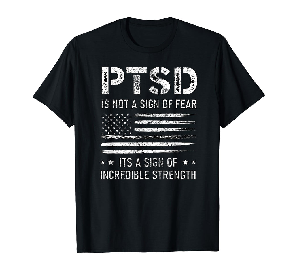 Ptsd Awareness American Flag Veteran T-Shirt - Graphic Print Men Women - T-Shirt, Sweatshirt, Hoodie