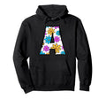 Letter Floral Daisy Colorful Alphabet Hoodie - Trendy Graphic Men Women - T-Shirt, Sweatshirt, Hoodie